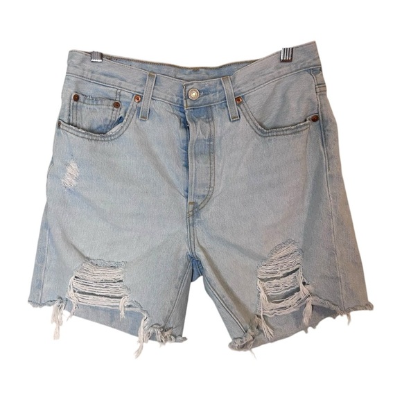Levi's 501 Womens Mid Thigh Cut Off Shorts- Size 28 - Picture 5 of 11